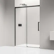 Bernstein Nischendusche Bernstein DX906 flex Schiebetür Soft-Close 8mm Nano Echtglas Schwarz matt 120cm