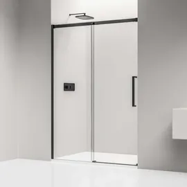 Bernstein Nischendusche Bernstein DX906 flex Schiebetür Soft-Close 8mm Nano Echtglas Schwarz matt 120cm