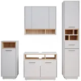 Vicco Badmöbel-Set Beatrice Weiß/Sonoma 4 Teile