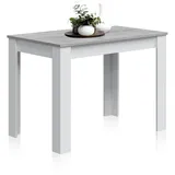 Habitdesign Beistelltisch, Esstisch oder Küche, Farbe Weiß und Zement, Modell Cloe, Maße: 109 cm (Breite) x 67 cm (Tiefe) x 78 cm (Höhe)