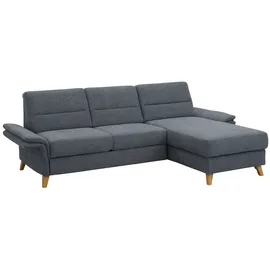 Home Affaire Ecksofa HOME AFFAIRE "Westerland L-Form", blau (blau, grau), B:252cm H:90cm T:162cm, 100% Polyester, Sofas, Ecksofa, Federkern-Polsterung, wahlweise mit Bettfunktion, Bettkasten