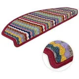 Kettelservice-Metzker Stufenmatten Treppenmatten Multistripe Bunt Halbrund in versch. SparSets 15 Stück