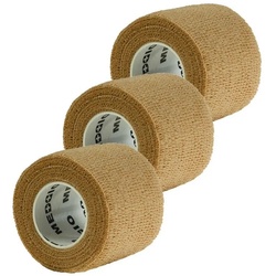 meDDio Bandage 1/3/6 Haftbandagen Größe+Farbe wählbar, 3 Stück 5 cm beige beige
