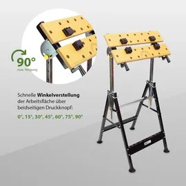 Baumarktplus 2er Set 100 kg Werkbank Klappbar höhenverstellbar Werktisch Spanntisch Arbeitstisch