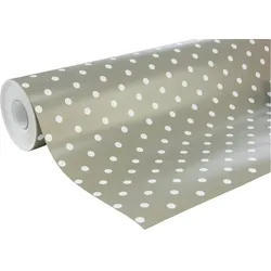 Clairefontaine Geschenkpapier Excellia 80g, Rolle 50x0,70m, Weiße Punkte/Hintergrund taupe - Taupe 201503C