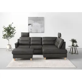 sit&more Ecksofa SIT & MORE "Farö L-Form", grau (anthrazit), B:251cm H:90cm T:187cm, Sofas, Ecksofa, inklusive Federkern, wahlweise mit Bettfunktion und Bettkasten