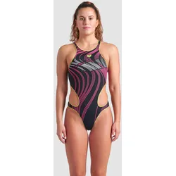 Badeanzug Damen arena One Next Stream - Black-artic Lime - 30