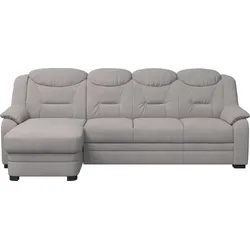 Ecksofa COTTA "Marcus L-Form", silber, B:257cm H:99cm T:162cm, 100% Polyester, Sofas, Bequemes Ecksofa in klassischem Design mit hoher Rückenlehne