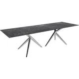 DeLife Esstisch Edge 300x100 Keramik Laminam®Nero Greco Anthrazit Estelar rund Edelstahl