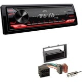 JVC KD-X182DB 1-DIN Media Autoradio AUX-In USB DAB+ mit Einbauset für Fiat Ducato 2006-2011 schwarz