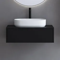 Megabad Art Waschtischkonsole 80 cm mit 1 Auszug 21MF1004080I, Badmöbel,