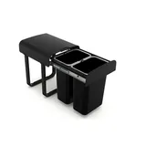 Victory Einbau-Abfallsammler 16 Liter (2 x 8 Liter) schwarz mit Vollauszug ab 300 mm Schrank -