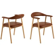 VCM ebuy24 Esszimmerstuhl mit Armlehne PU Kunstleder Braun