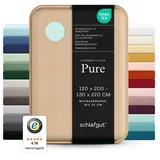 schlafgut Pure Baumwolle 120 x 200 - 130 x 220 cm petrol light