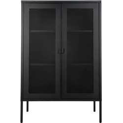 DROP MELBOURNE Vitrine | Glasvitrine mit Sichtbereich 40x80x120 cm, schwarz, Stahl, zerlegt