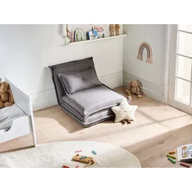 Beliani 1-Sitzer Schlafsofa DELLEN Stoff Dunkelgrau