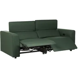 Sofa elektrisch verstellbar ULVEN Stoff Dunkelgrün mit USB-Anschluss 2-Sitzer