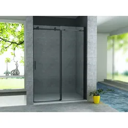 Aloni Nischentür Schiebetür Klarglas 120x200 Schwarz Matt