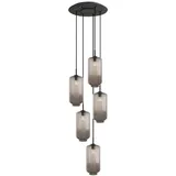 s.luce Velo 5-flg. Ø 60 cm rund schwarz Glas