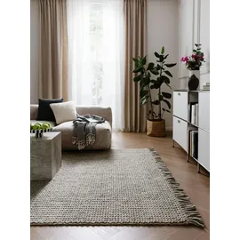 benuta Pure Wollteppich, Grau, Textil, Grafikmuster, Rechteckig, 200x300 cm, pflegeleicht, Teppiche & Böden, Teppiche, Naturteppiche