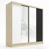A&J MöbelLand Schwebetürenschrank SOLO 200 x 215 x 59,5 cm Weiß