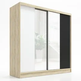 A&J MöbelLand Schwebetürenschrank SOLO 200 x 215 x 59,5 cm Weiß