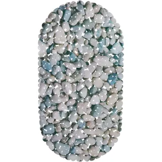 Relaxdays Badewannenmatte Steinoptik, rutschfeste Badeeinlage mit Saugnäpfen, waschbare Rutschmatte, 36 x 68 cm, natur, 1 Stück