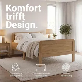 Homestyle4u Komfortbett 140 x 200 cm Braun