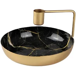 Kerzenhalter AM DESIGN "Schale", gold (schwarz, goldfarben), H:9cm Ø:16cm, Metall, Kerzenhalter, Stabkerzenhalter aus Metall