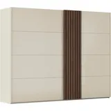 Rauch Schwebetürenschrank »Kleiderschrank Schrank Garderobe Wäscheschrank TEGIO«, mit hochwertigen Holzdekoraufleistung und Glasfront MADE IN GERMANY beige