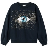 name it - Sweatshirt Nkfbitia Auge mit Pailletten in dark sapphire, Gr.146/152,