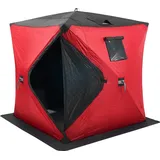 Vevor Tragbarer Eisunterstand, isoliertes Pop-Up-Zelt zum Eisfischen für 3–4 Personen, 3,2 m2 befischbare Fläche, thermische Eishütte zum Winterfischen, Eiswürfel mit Ankern, Seilen, Tragetasche,