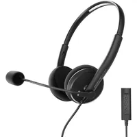 Energy Sistem Headset Office 2+ (Kopfhörer, Lautstärkeregler, Mikrofon mit einziehbarem Arm) Schwarz Unitalla