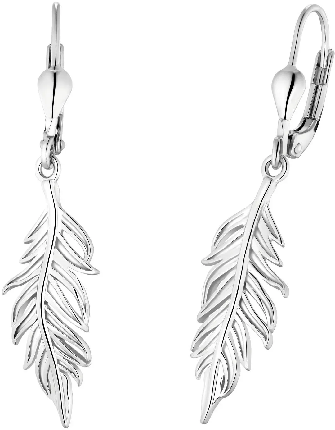Paar Ohrhänger AMOR "Feathers", silber (silberfarben), Ohrringe, Damen, Silber 925 (Sterlingsilber)
