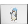 Mr. & Mrs. Panda Schreibtischunterlage Pinguin duscht - Weiß - Geschenk, singen, baden, Büroartikel, Bürobed, (1 tlg) weiß