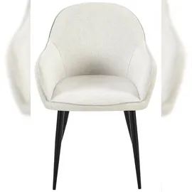 CLP 2er Set Esszimmerstühle Boise Mit Stoffbezug I Polsterstühle Mit Robustem Metallgestell & Bodenschonern