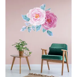 Queence Wandtattoo QUEENCE "Lina", rosa, B:70cm H:70cm, Folie, Wandtattoos, Wandtattoo, Wandbild, Sticker, rosa, Blume, Blüte, selbstklebend, Pastellfarben