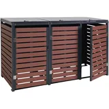 MCW Mülltonnenverkleidung K14 205 x 84 cm walnuss