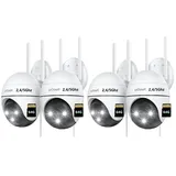 ieGeek Überwachungskamera 5G/2,4GHz Überwachungskamera Aussen 2K 5MP WLAN Kamera Überwachung (Aussen, Außenbereich, Outdoor, außen, 355°/120° PTZ, 24/7 Aufnahme,Nachtsicht in Farbe,Cloud-Speicher, 4-tlg., WiFi PTZ IP Kamera Outdoor Mit Mensch Bewegungsmelder, 2-Wege-Audio,Multi-User-Sharing, Automatische Verfolgung)