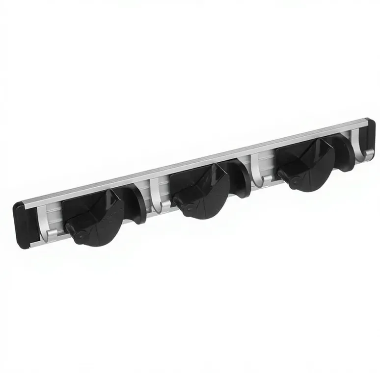 Besenhalter mit 3 Schlitzen & 4 Haken