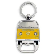 BRISA VW Collection - Volkswagen Schlüssel-Anhänger-Ring Schlüsselbund-Accessoire Keyholder mit Bier-Flaschen-Öffner im T2 Bulli Bus Design (Orange)