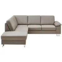 Beldomo Premium Ecksofa, Hellgrau, Leder, Echtleder, Rindleder, 5-Sitzer, L-Form, 248x235 cm, Goldenes M, erweiterbar, Typenauswahl, Fußauswahl, Lederauswahl, Sitzqualitäten, Rückenfutter, individuell planbar, in den Filialen seitenverkehrt erhältlich, Wohnzimmer, Sofas & Couches, Wohnlandschaften, Ecksofas