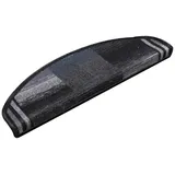 vidaXL Treppenmatten Selbstklebend 15 Stk. Schwarz und Grau 65x21x4 cm - Schwarz