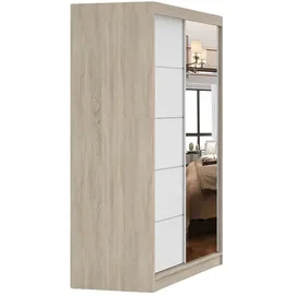 fabryka mebli idźczak Schwebetürenschrank Bono 160 x 195 x 61 cm Weiß/Sonoma
