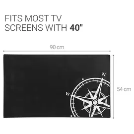 kwmobile 40" TV Abdeckung Indoor - Fernseher Hülle Bildschirmschutz Abdeckung - TV Bildschirm Staubschutzhülle - Fernsehabdeckung - Weiß Schwarz