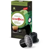 Gimoka Kaffeekapseln Espresso Brasile 100% Arabica, Intensität 8/13-100 Kapsel aus Aluminium - Kompatibel mit Nespresso* Haushalts-Espressomaschinen - Hergestellt in Italien