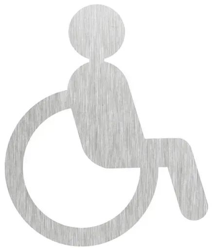 Toilettenschilder Feinserie Edelstahl gebürstet silber, Designer Marcel Kabisch, 8.3x6.9x0.1 cm