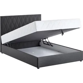 Atlantic Home Collection Boxbett Benita, mit Taschen-Federkernmatratze und Bettkasten, grau