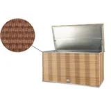 dynamic24 Auflagenbox, Polyrattan Gartentruhe 115x60x60cm Box braun