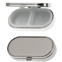 SILBERKANNE Pillendose Frankfurt Versilbert 2 Fächer – 6,5x3x1,5 cm – Premium Silver Plated Medikamentenbox – Edle Pillenbox für Unterwegs